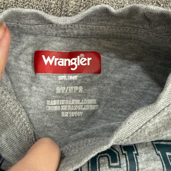 Wrangler Kids Gray Graphic Tee with Forest/Moose Design Size 2T play condition - Picture 4 of 4